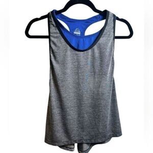 EUC NIKE Women’s Dri Fit Gray Tank with Royal Blue Sports Bra Athletic - Size M